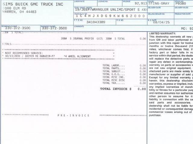 Used 2019 Jeep Wrangler Unlimited Sport S image 38