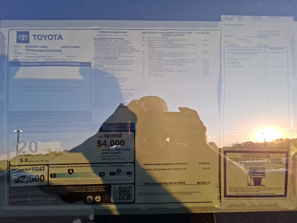 New 2026 Toyota Sequoia Limited w/ Tow Technology Package AWD/4WD image 35