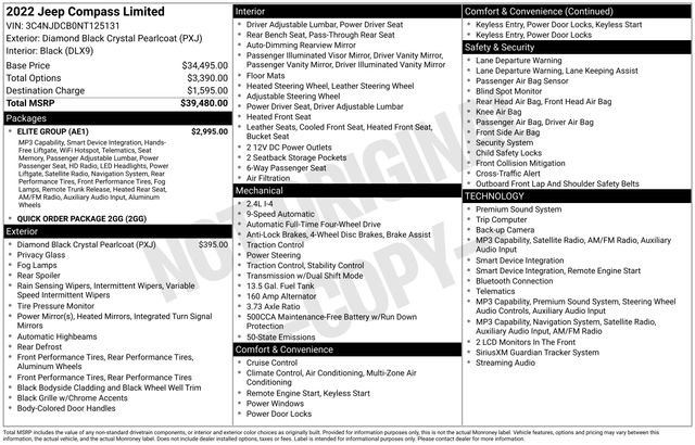 Used 2022 Jeep Compass Limited w/ Elite Group AWD/4WD image 6