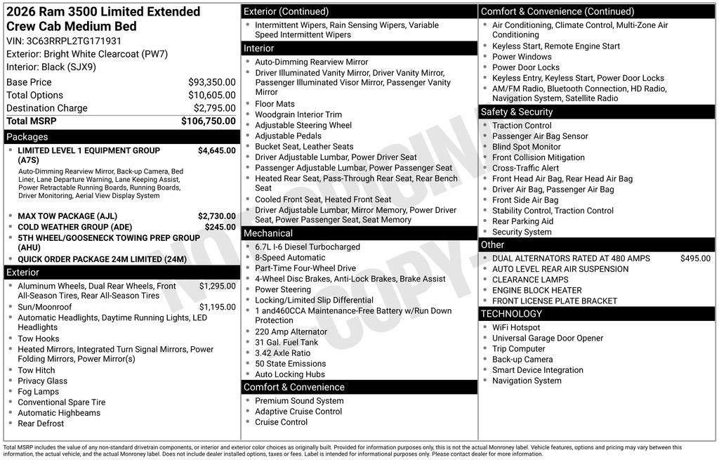 New 2026 RAM 3500 Limited AWD/4WD image 6