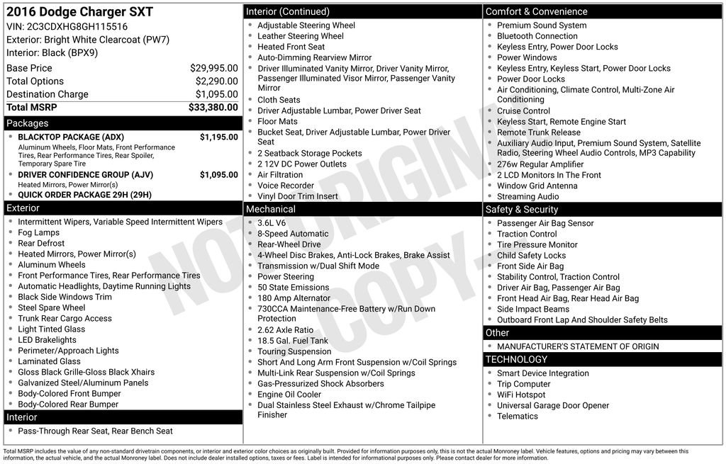 Used 2016 Dodge Charger SXT w/ Blacktop Package RWD image 15
