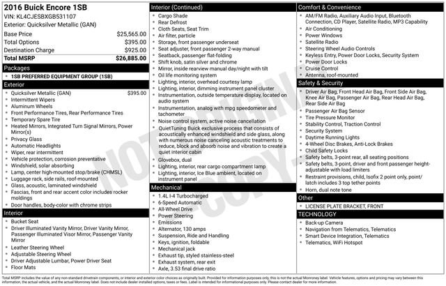 Used 2016 Buick Encore AWD image 32