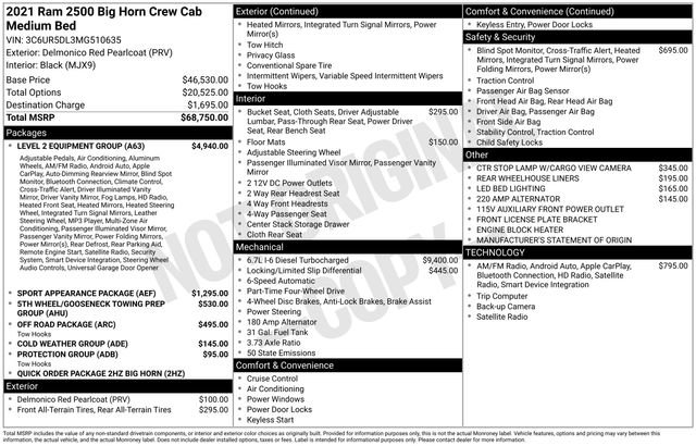 Used 2021 RAM 2500 Big Horn w/ Level 2 Equipment Group image 44