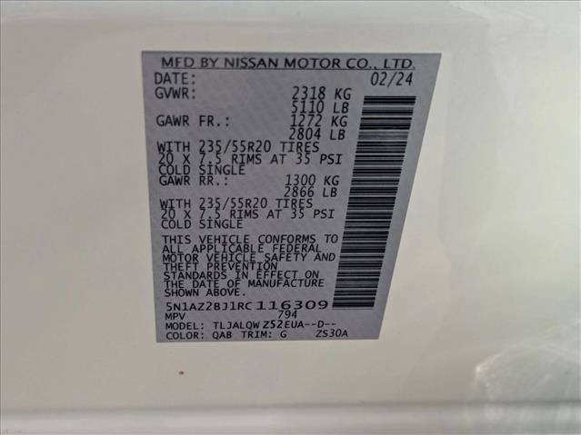 Certified 2024 Nissan Murano SV w/ SV Midnight Edition Package FWD image 24