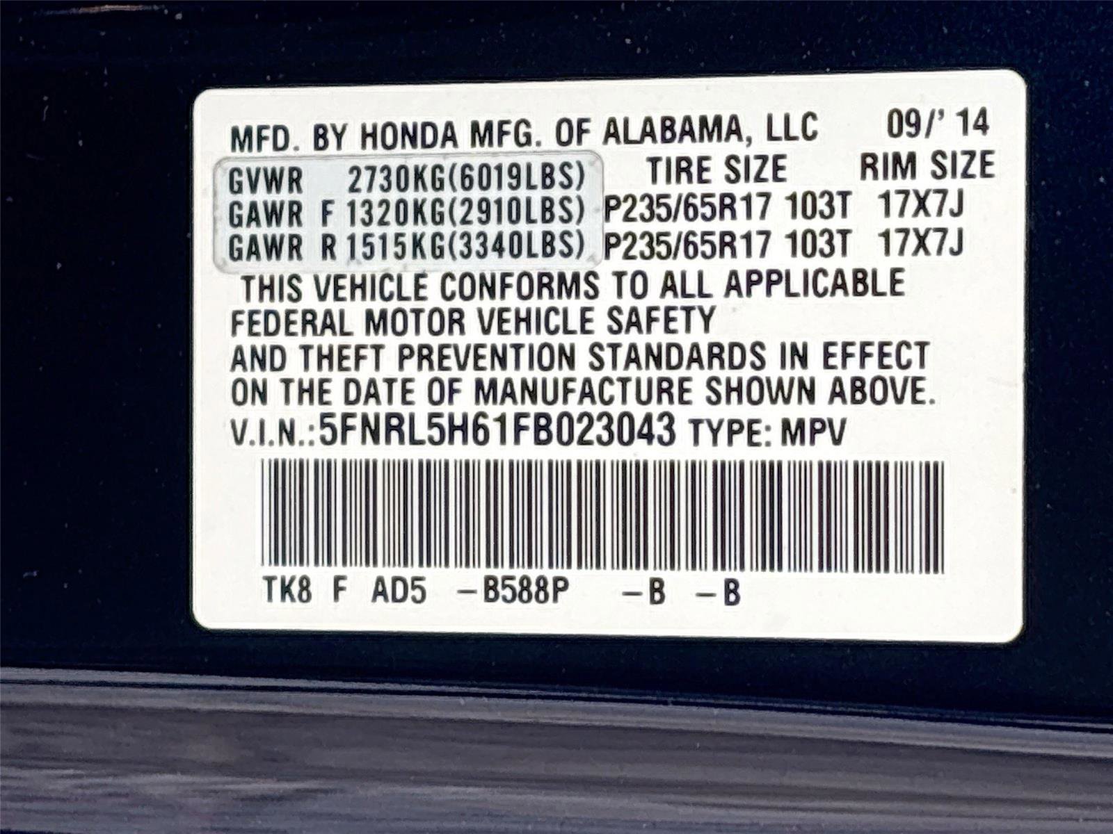 Used 2015 Honda Odyssey EX-L image 34