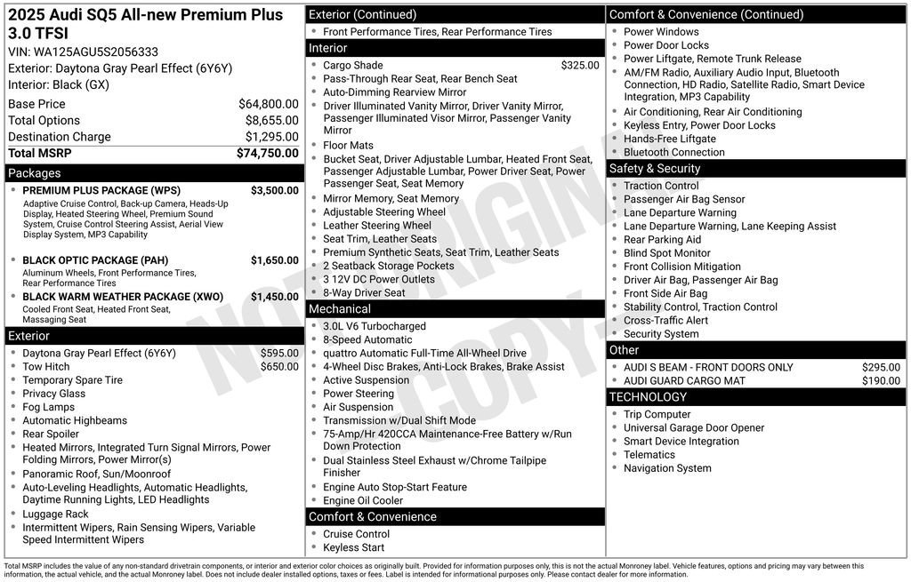 Used 2025 Audi SQ5 Premium Plus w/ Premium Plus Package AWD/4WD image 7