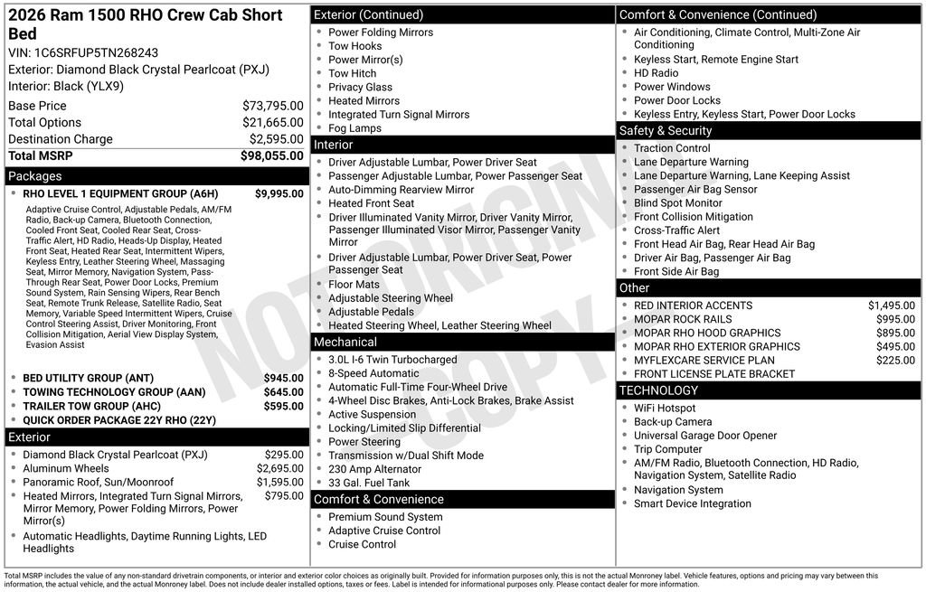 New 2026 RAM 1500 RHO w/ RHO Level 1 Equipment Group AWD/4WD image 5