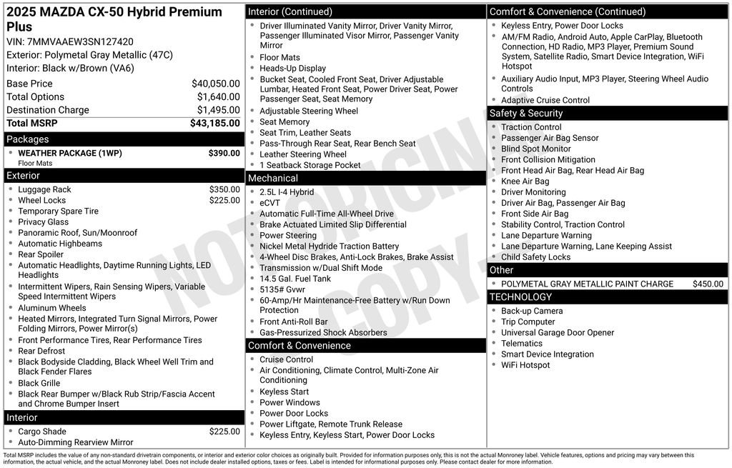 Used 2025 MAZDA CX-50 2.5 Hybrid w/ Weather Package image 31