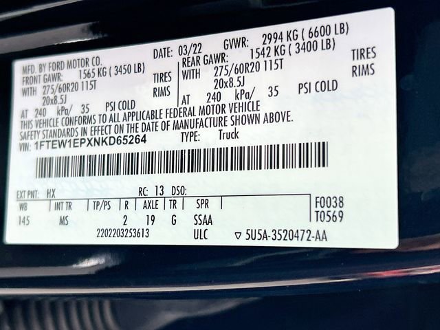 Certified 2022 Ford F150 XLT w/ Equipment Group 302A High AWD/4WD image 38