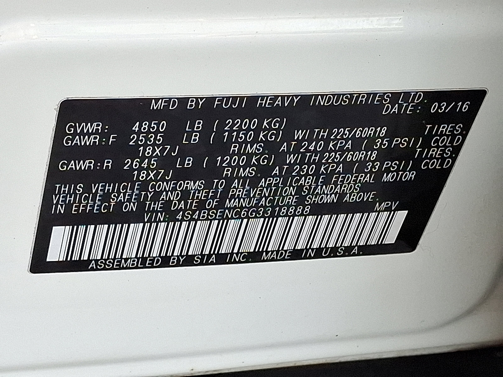 Used 2016 Subaru Outback 3.6R Limited image 28