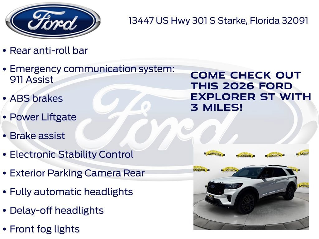 New 2026 Ford Explorer ST w/ Sun And Sound Package RWD image 30
