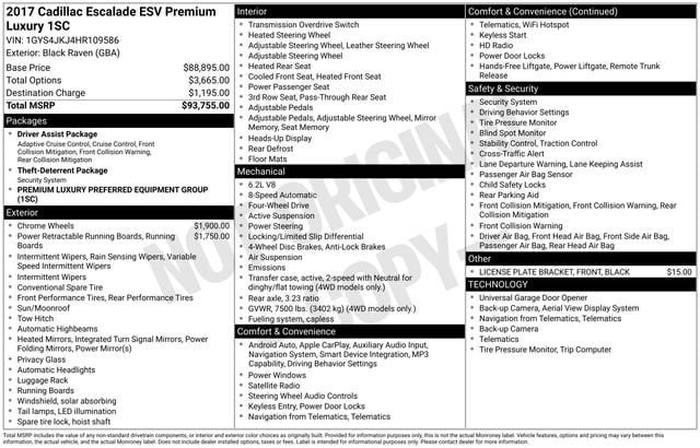 Used 2017 Cadillac Escalade ESV Premium Luxury AWD/4WD image 31