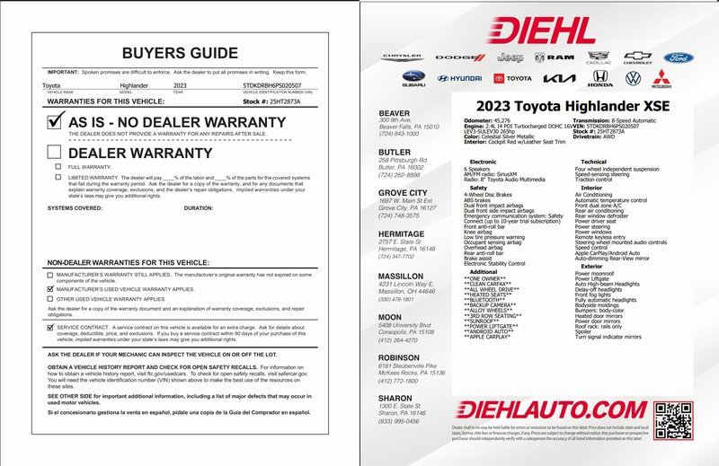 Certified 2023 Toyota Highlander XSE image 50