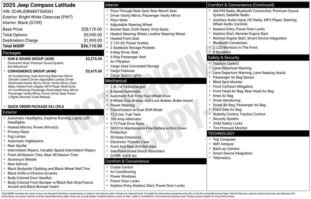 Used 2025 Jeep Compass Latitude w/ Sun & Sound Group image 12