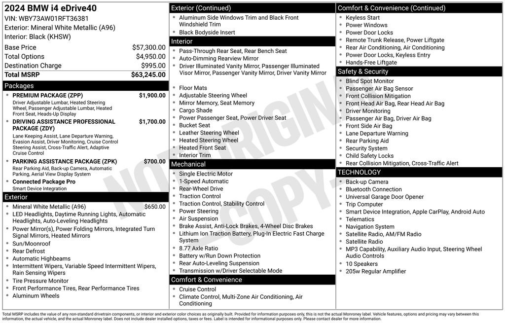 Used 2024 BMW i4 eDrive40 w/ Premium Package RWD image 4
