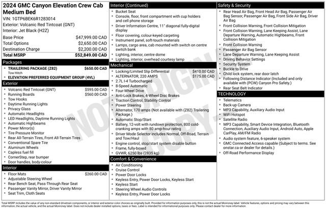 Used 2024 GMC Canyon Elevation w/ Trailering Package AWD/4WD image 24
