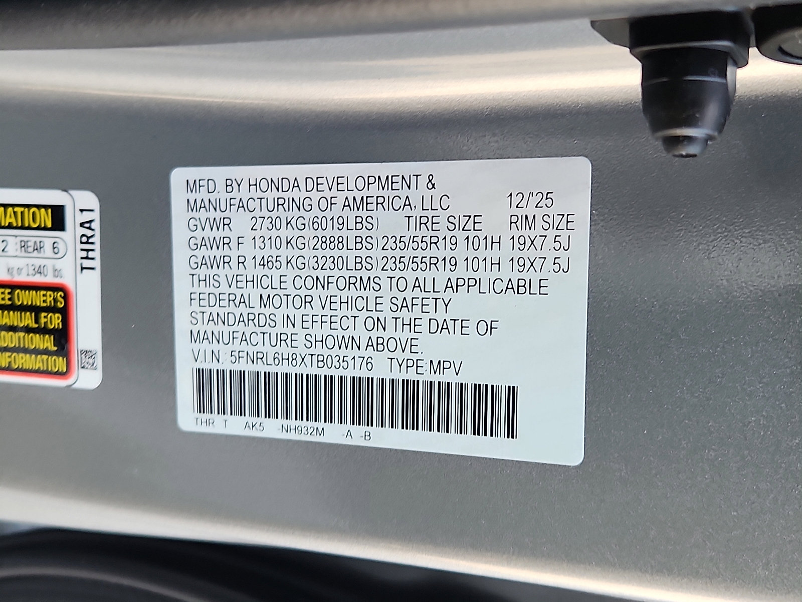 New 2026 Honda Odyssey Touring image 18