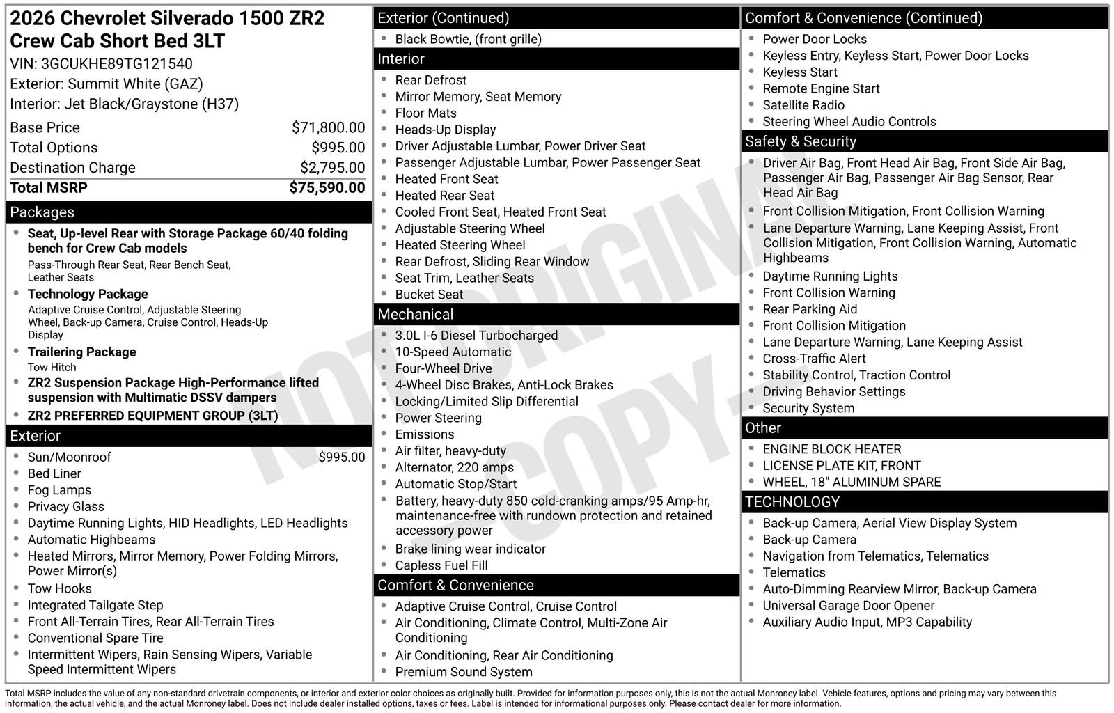Certified 2026 Chevrolet Silverado 1500 ZR2 AWD/4WD image 35