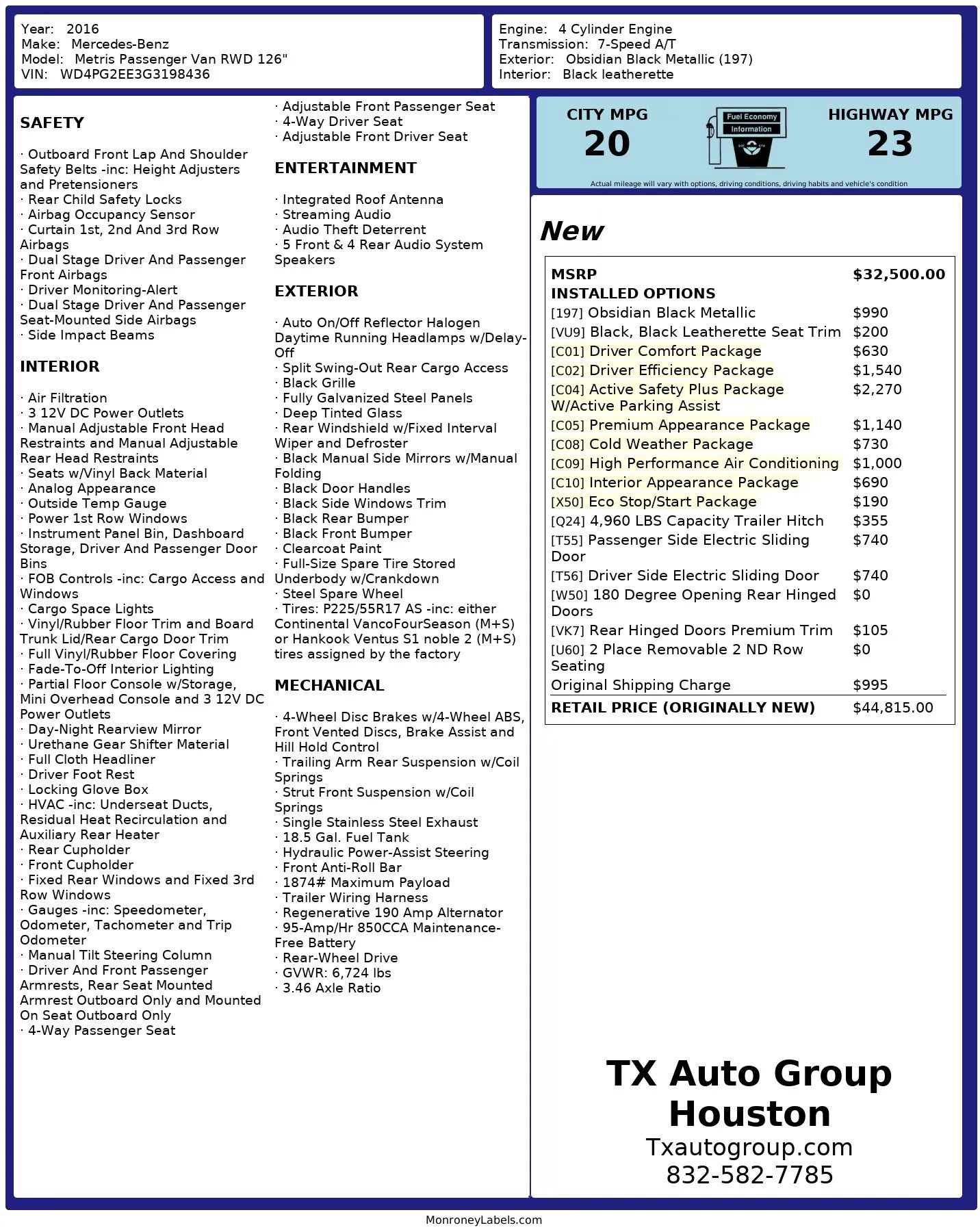 Used 2016 Mercedes-Benz Metris Passenger image 3