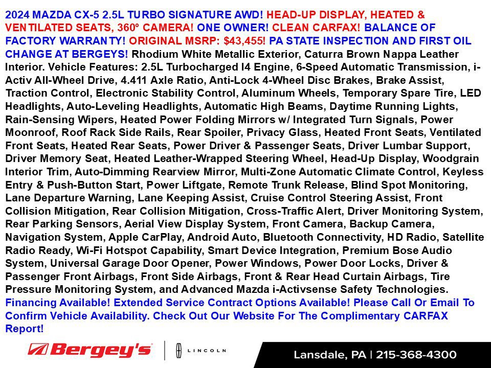 Used 2024 MAZDA CX-5 Signature AWD/4WD image 2