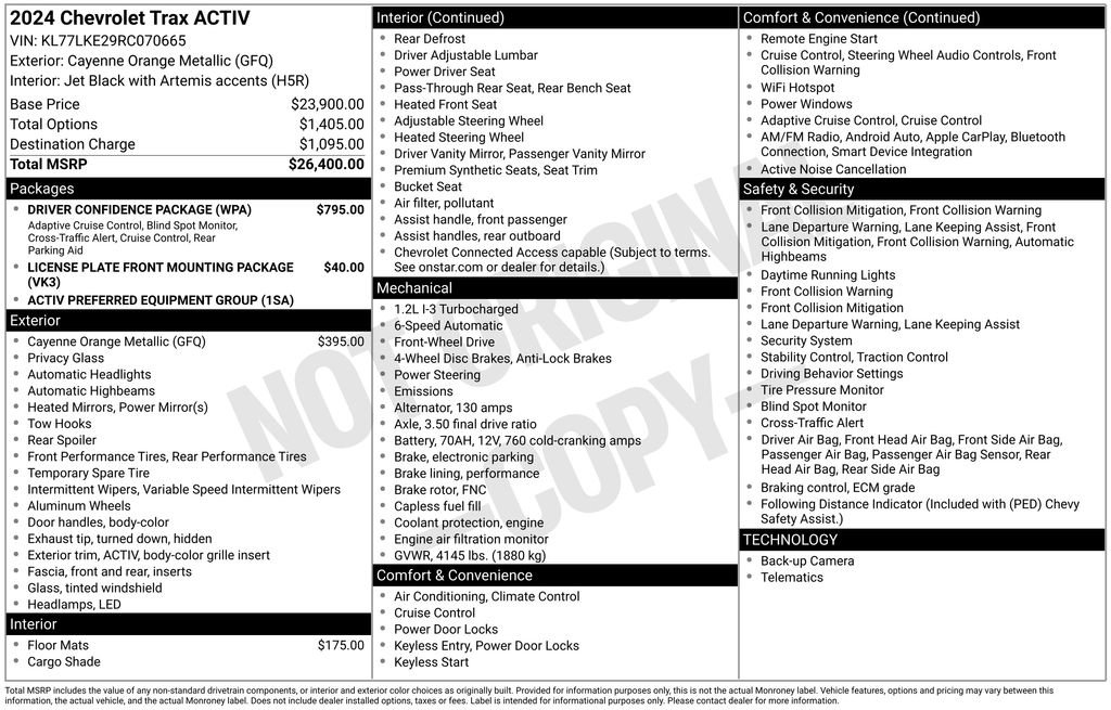 Certified 2024 Chevrolet Trax ACTIV w/ Driver Confidence Package FWD image 34