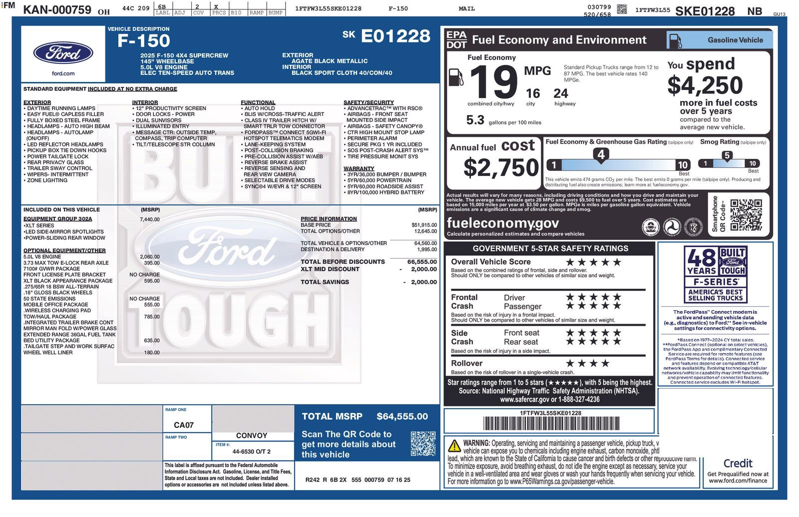 New 2025 Ford F150 XLT w/ Equipment Group 302A MID image 46