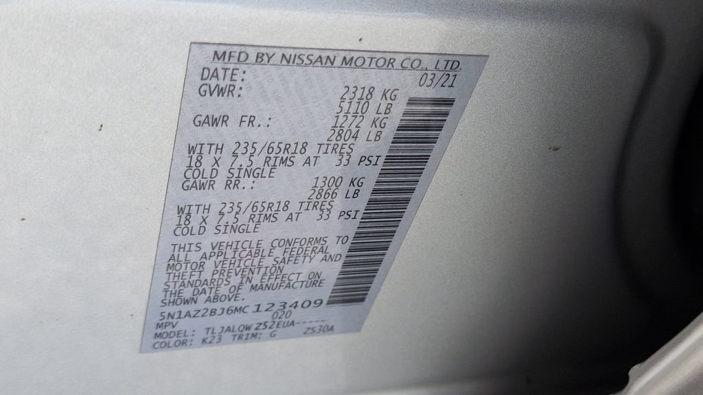 Certified 2021 Nissan Murano SV FWD image 24