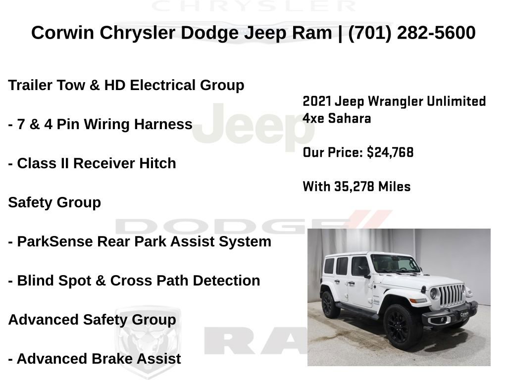 Certified 2021 Jeep Wrangler Unlimited Sahara w/ Cold Weather Group image 14