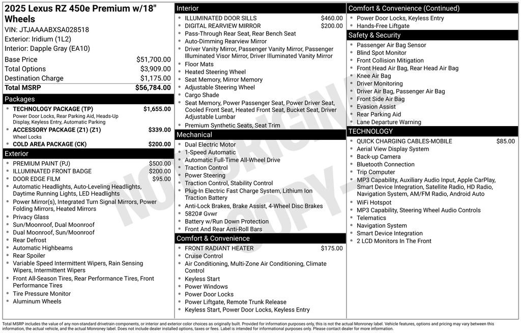 Used 2025 Lexus RZ 450e w/ Technology Package image 35
