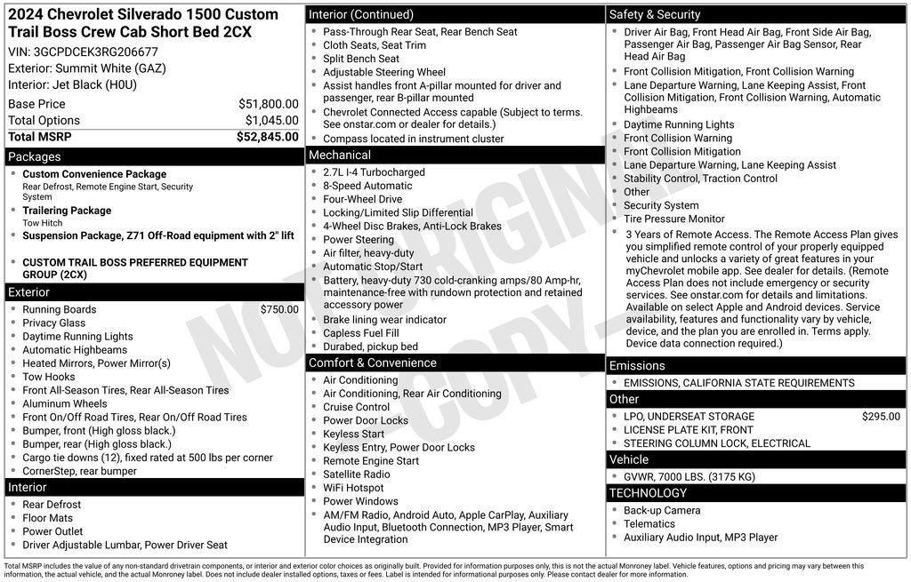 Certified 2024 Chevrolet Silverado 1500 Custom Trail Boss image 34