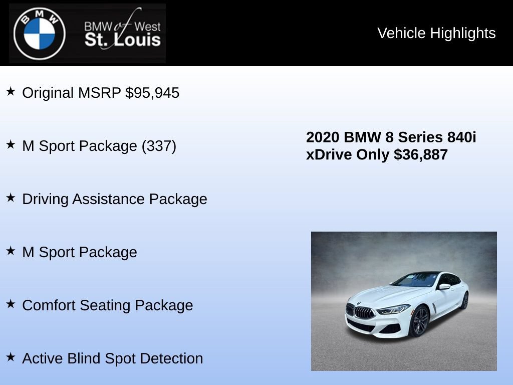 Used 2020 BMW 840i Gran Coupe xDrive w/ M Sport Package AWD/4WD image 8