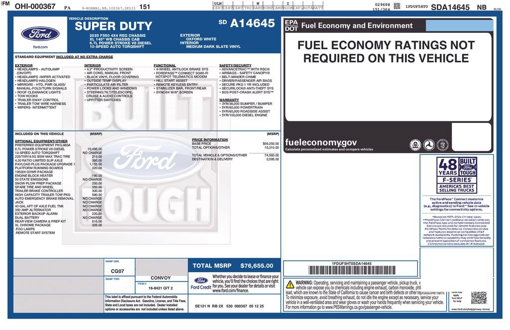 New 2025 Ford F550 4x4 Regular Cab Super Duty image 20