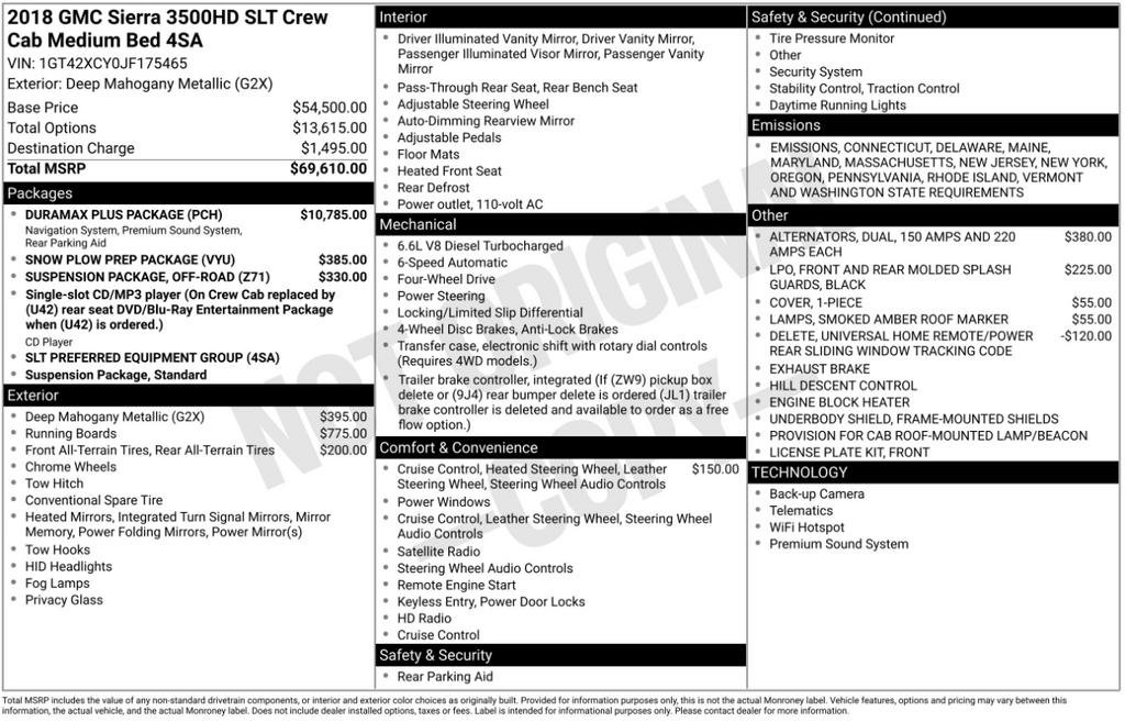 Used 2018 GMC Sierra 3500 SLT w/ Duramax Plus Package image 3