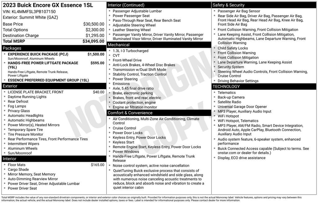 Used 2023 Buick Encore GX Essence w/ Experience Buick Package FWD image 38