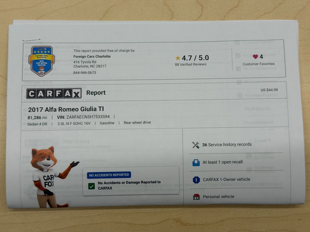 Used 2017 Alfa Romeo Giulia Ti w/ TI 19" Sport Package image 34