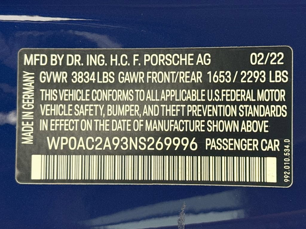 Certified 2022 Porsche 911 GT3 RWD image 32
