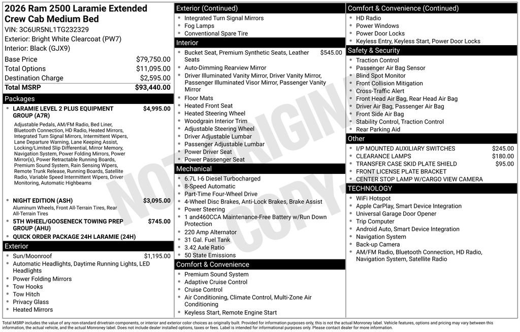 New 2026 RAM 2500 Laramie AWD/4WD image 16