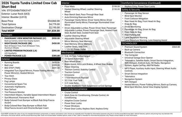 New 2026 Toyota Tundra Limited RWD image 5
