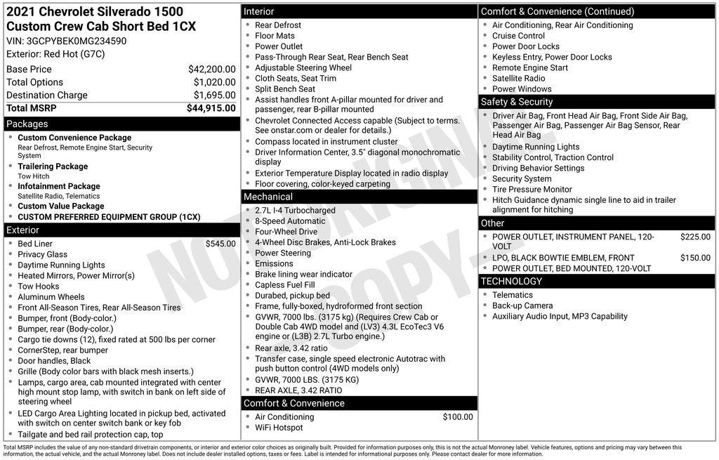 Used 2021 Chevrolet Silverado 1500 Custom AWD/4WD image 21