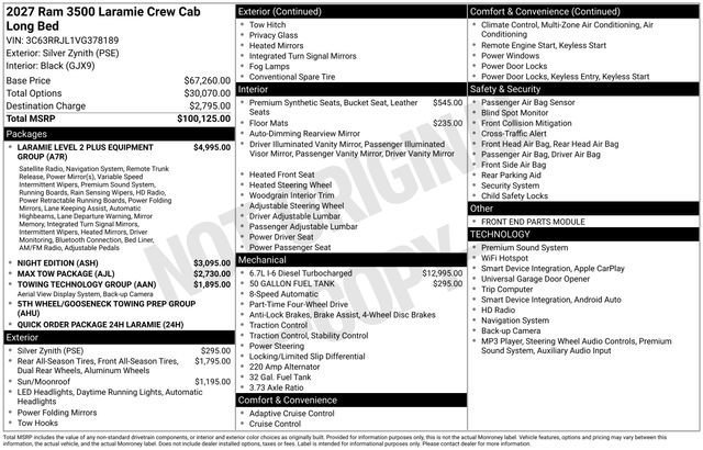 New 2027 RAM 3500 Laramie AWD/4WD image 31