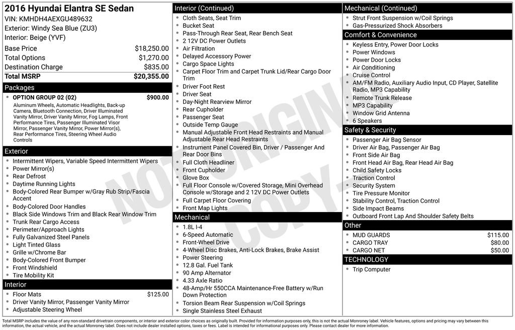 Used 2016 Hyundai Elantra SE w/ Option Group 02 image 3