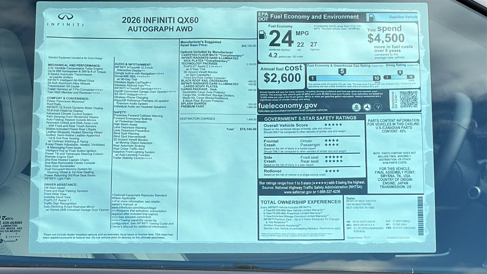 New 2026 INFINITI QX60 Autograph w/ Autograph Tech Package image 13
