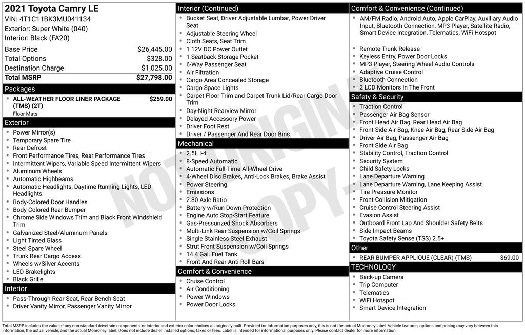 Used 2021 Toyota Camry LE image 38