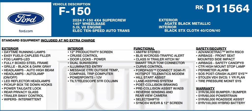 Used 2024 Ford F150 STX w/ STX Black Appearance Package AWD/4WD image 23