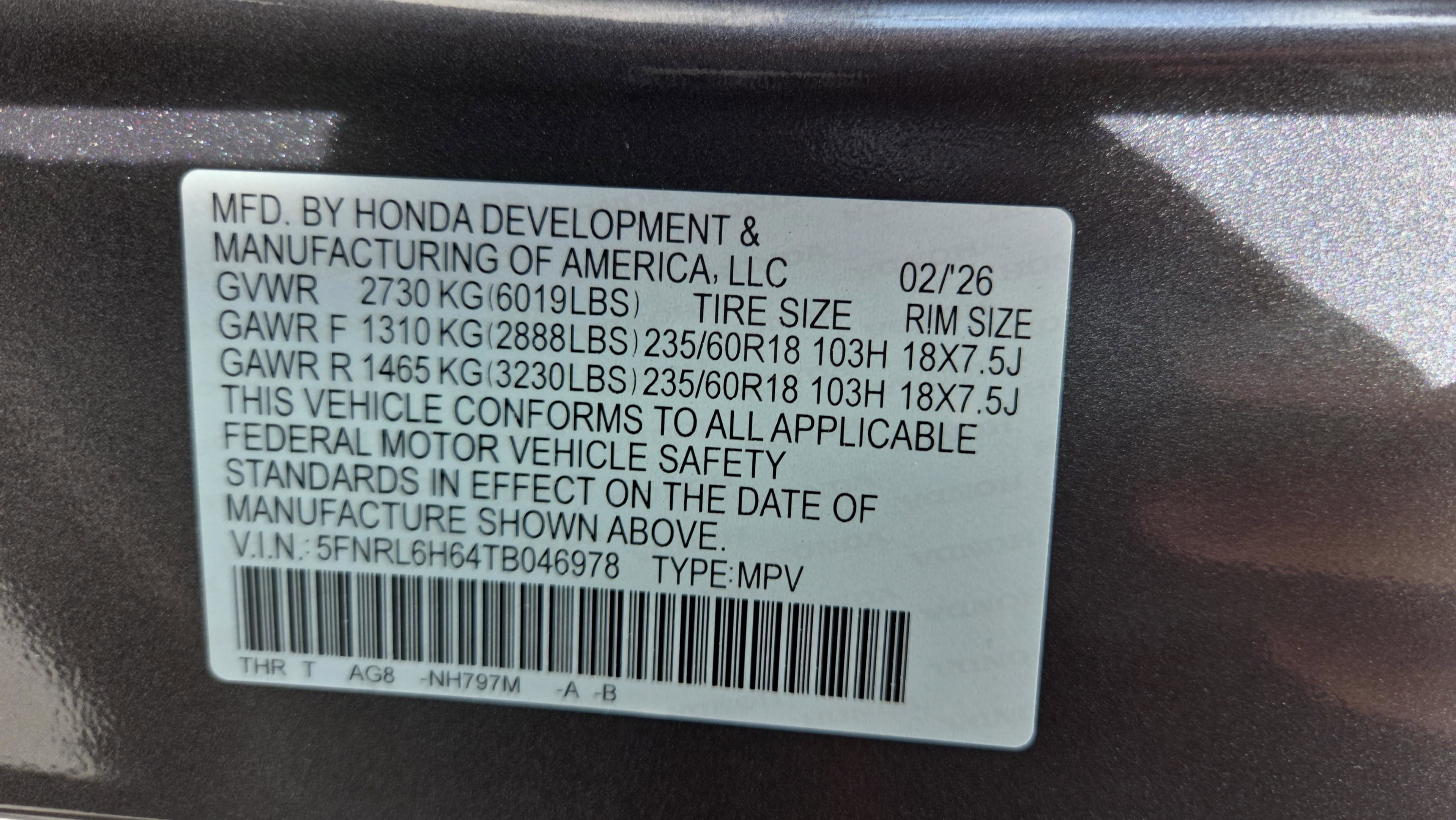 New 2026 Honda Odyssey EX-L image 27