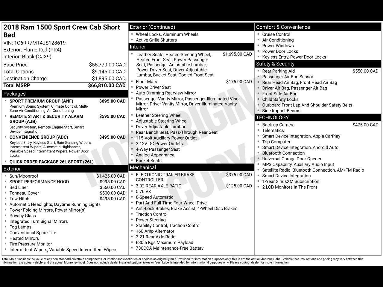 Used 2018 RAM 1500 Sport w/ Sport Premium Group AWD/4WD image 2