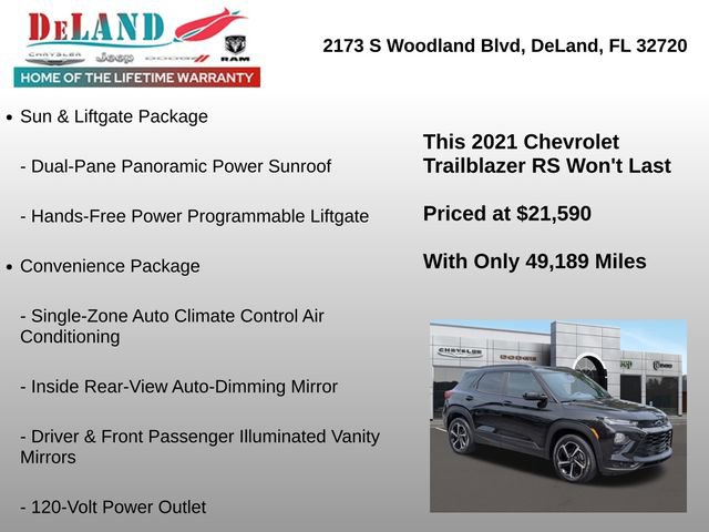 Used 2021 Chevrolet TrailBlazer RS w/ Sun and Liftgate Package AWD/4WD image 12