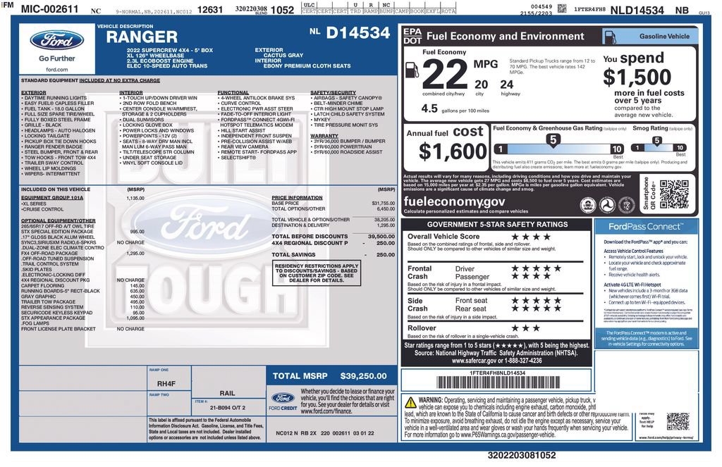 Used 2022 Ford Ranger XL w/ FX4 Off-Road Package AWD/4WD image 6