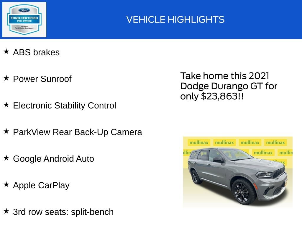 Used 2021 Dodge Durango GT w/ Blacktop Package AWD/4WD image 19