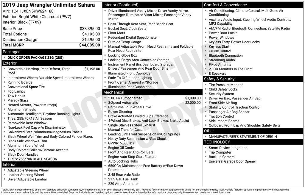 Used 2019 Jeep Wrangler Unlimited Sahara image 3